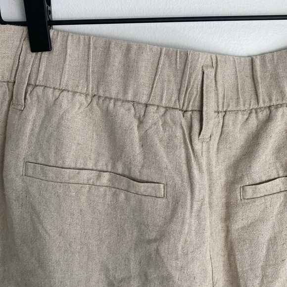 A New Day Linen Blend Khaki Tan Shorts Women's Size 12 Front Pockets Lightweight - Picture 6 of 7